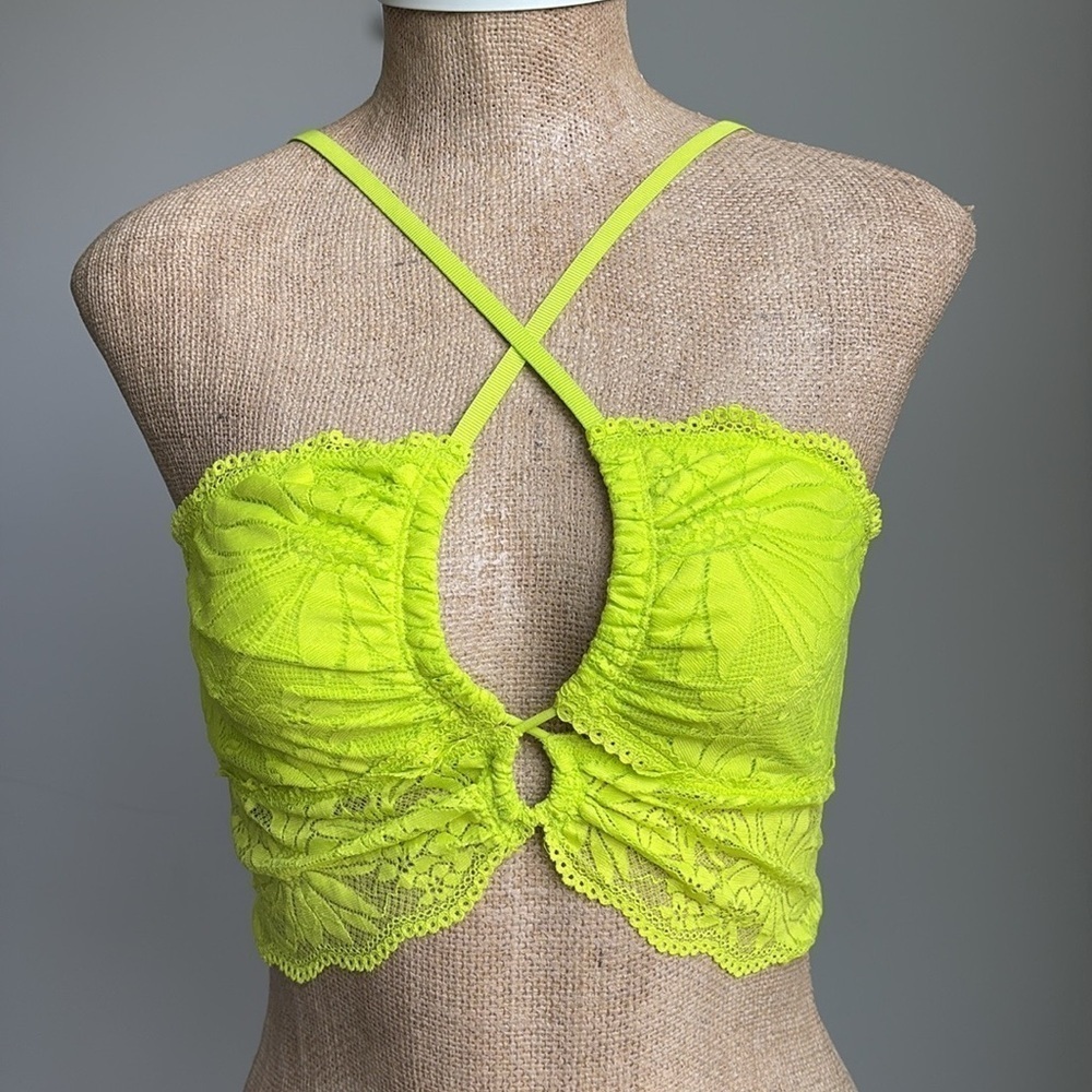 Aerie Hibiscus Lace Halter Bralette NEW!